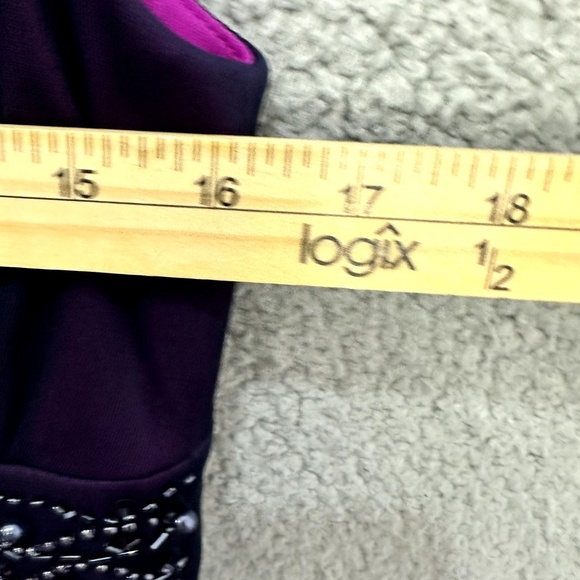 Jessica Howard Babydoll‎ Dress Womens 6P Purple Mesh Overlay Rhinestone Y2K HOCO - Picture 8 of 9